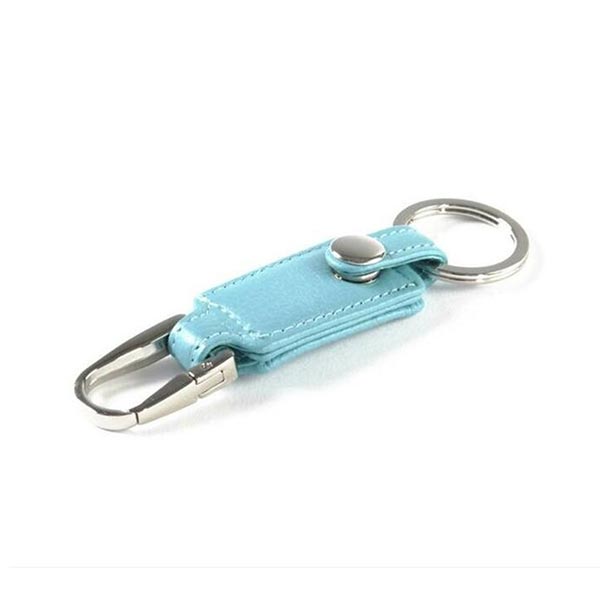 Promotional Metal PU Leather Key Chain with Ring