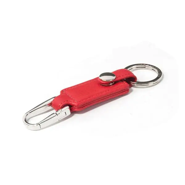 Promotional Metal PU Leather Key Chain with Ring