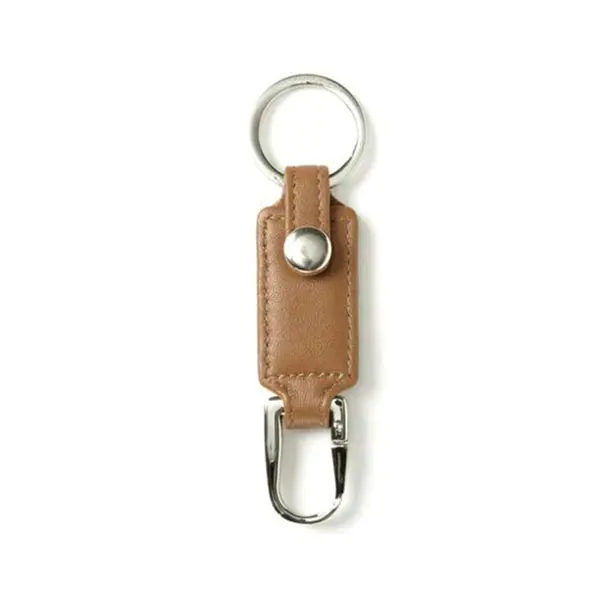 Promotional Metal PU Leather Key Chain with Ring