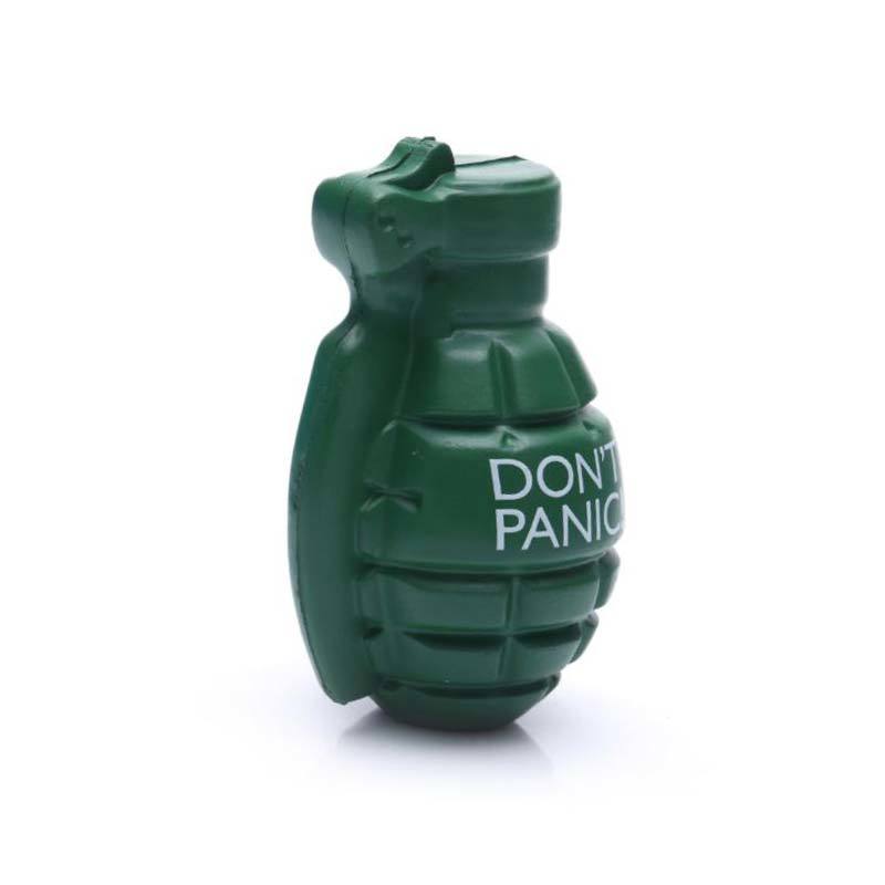 PU Hand Grenade Stress toy with logo printing