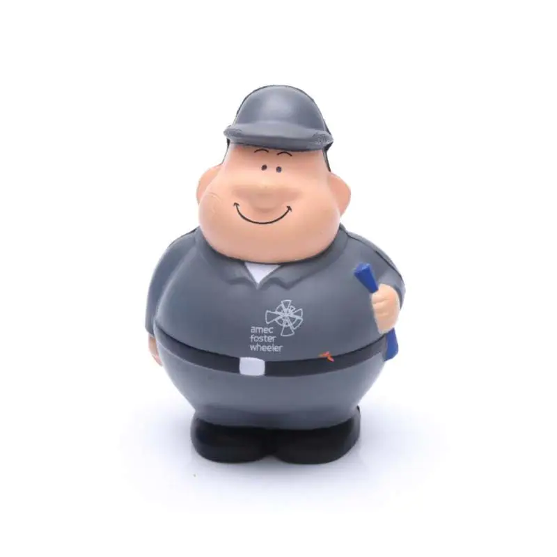 PU Stress Worker toy with logo printing