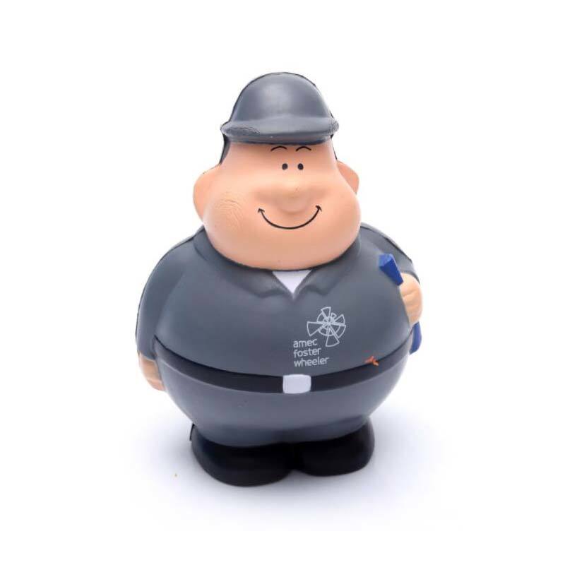 PU Stress Worker toy with logo printing
