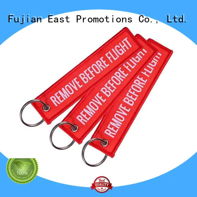 East Promotions hot-sale custom fabric keychains gold metal for gift