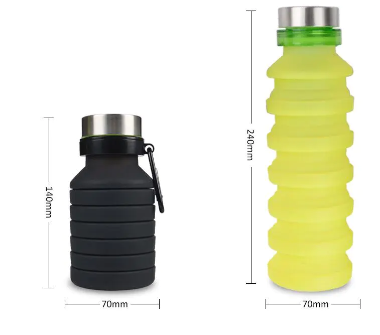 logo metal keychain & foldable water bottle
