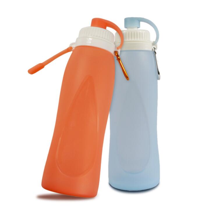 Wholesale BPA Free Foldable Silicone Sport Collapsible Water Bottle with Custom Logo