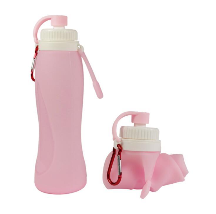 Wholesale BPA Free Foldable Silicone Sport Collapsible Water Bottle with Custom Logo