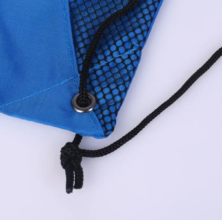 High Quality Durable Mesh Pocket Zipper Polyester Drawstring Bag