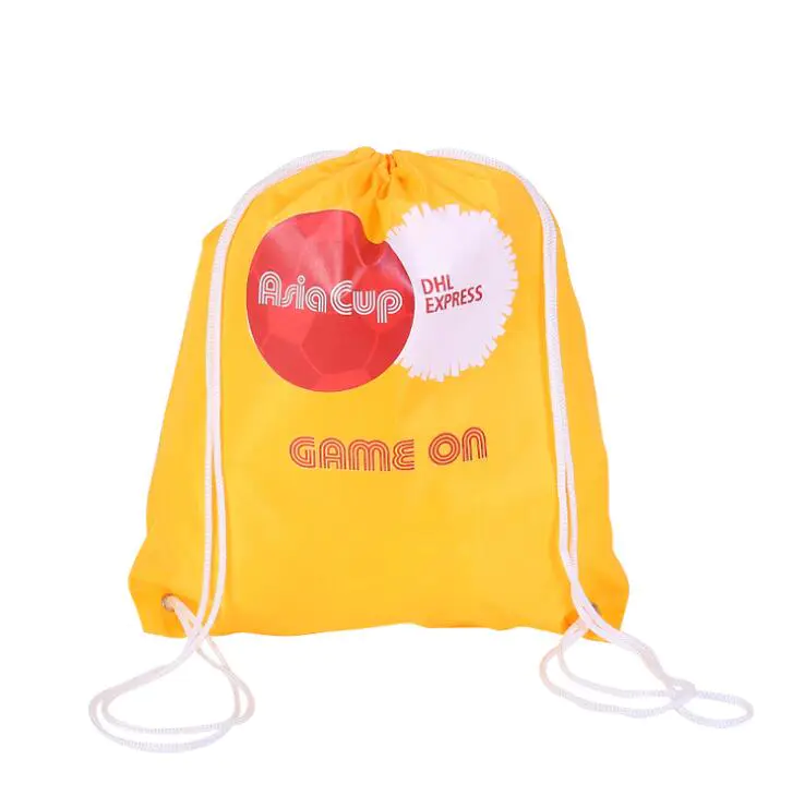 Advertising Promotional Polyester Nylon Sports Gym Drawstring Backpack Drawstring Bag