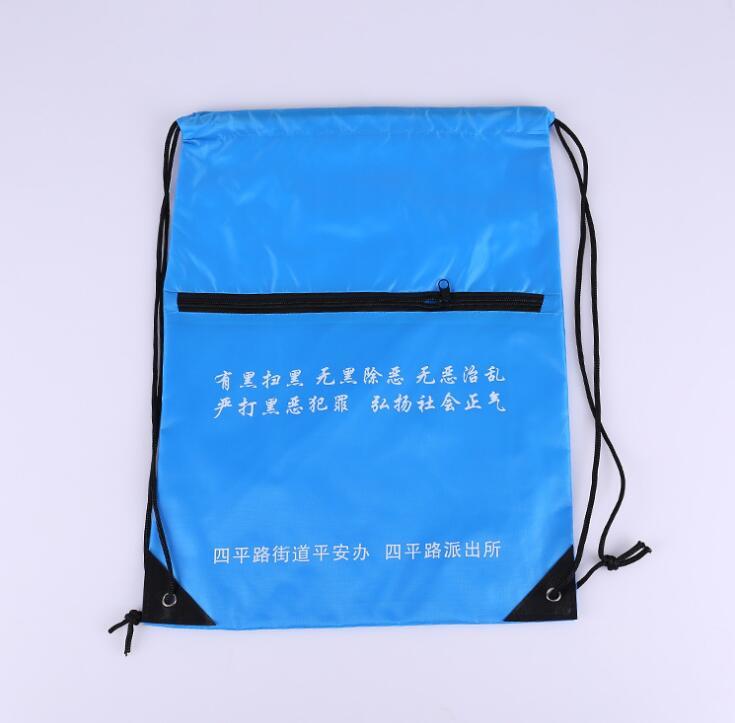 Wholesale Custom Cheap Promotional Drawstring Bag with Zipper Pocket