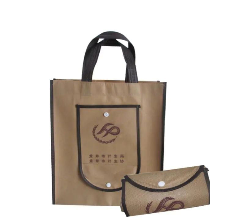 High-quality Supermarket Reusable Folding Fabric Promotional Non Woven Shopping Bag
