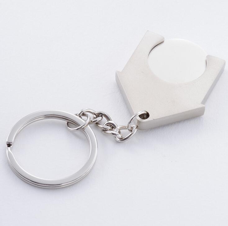 House Shape Trolley Coin Metal Key Chain