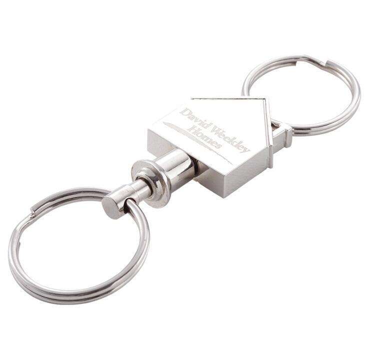 Professional Manufacturer House Shape Metal Key Ring