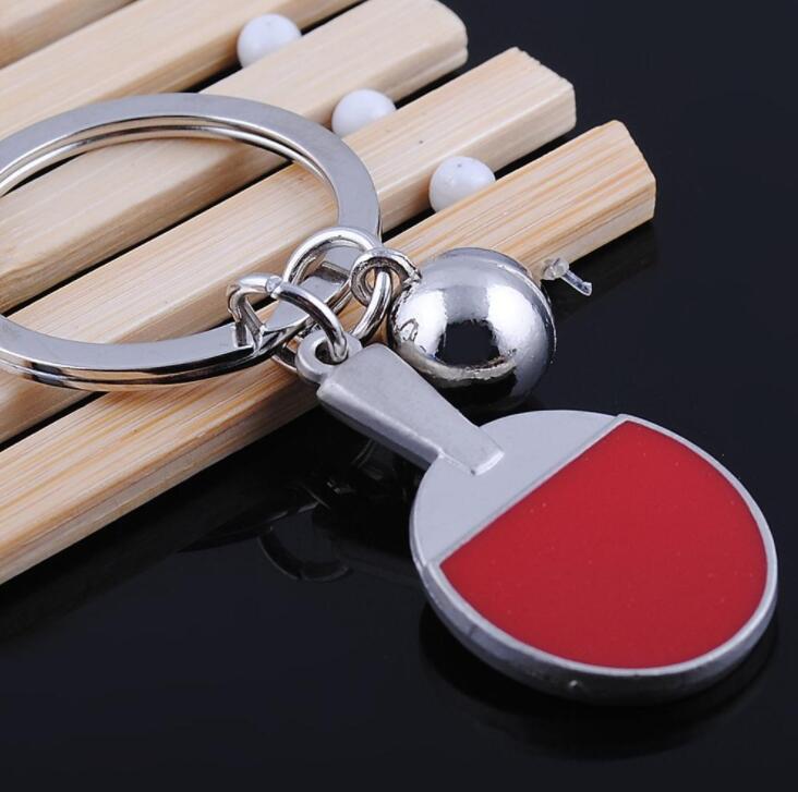 Table Tennis Racket Soft Enamel Epoxy Metal Keychain