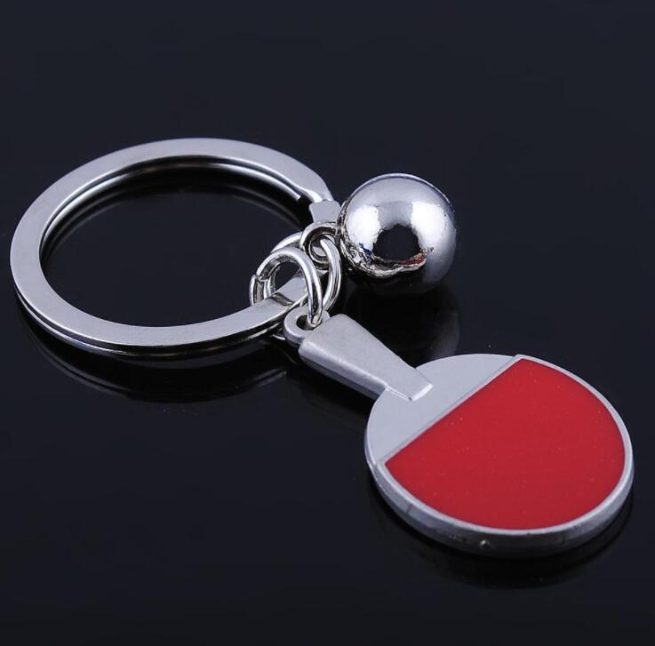 Table Tennis Racket Soft Enamel Epoxy Metal Keychain