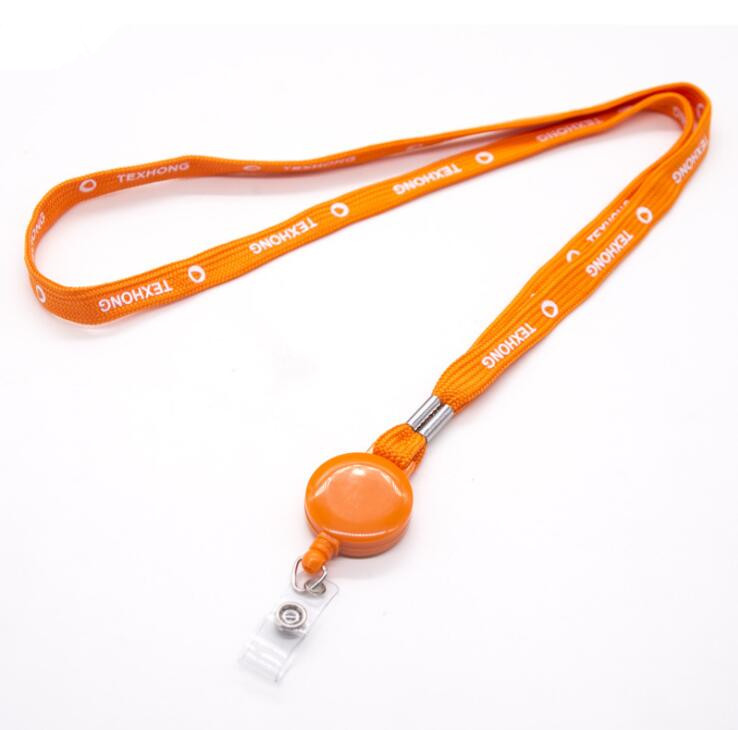 Silk Printing Lanyard with Pull Reel Badge Holder