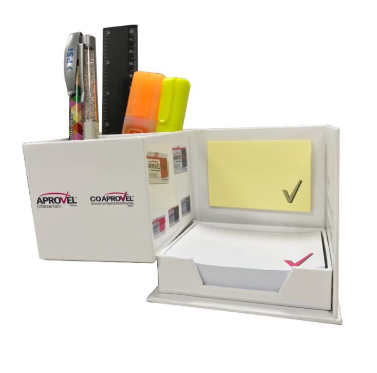 Custom customer Logo Foldable  Memo Pad Cube with Pen Holder