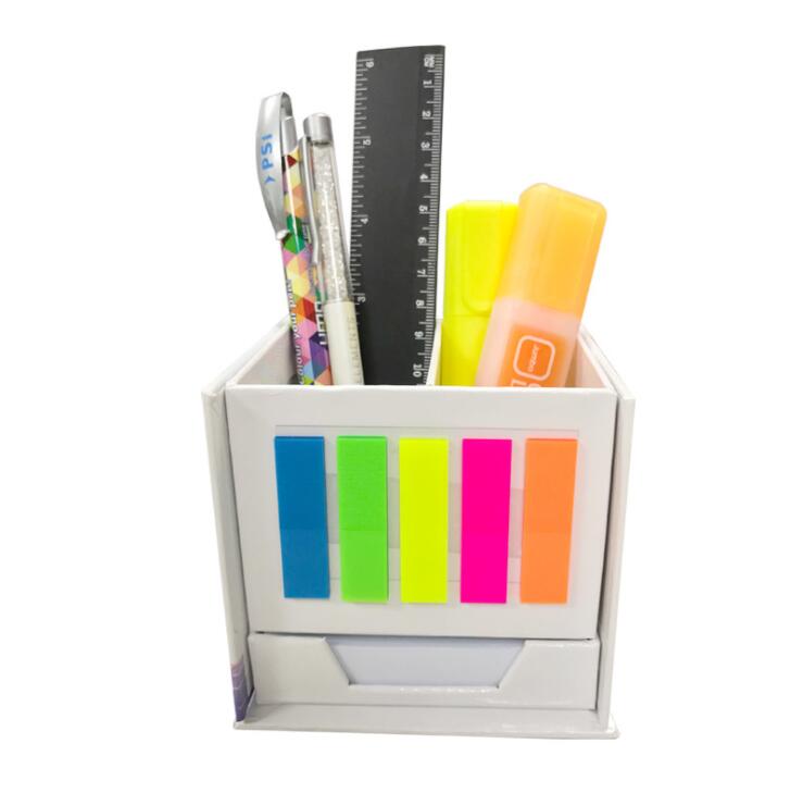 Custom customer Logo Foldable  Memo Pad Cube with Pen Holder