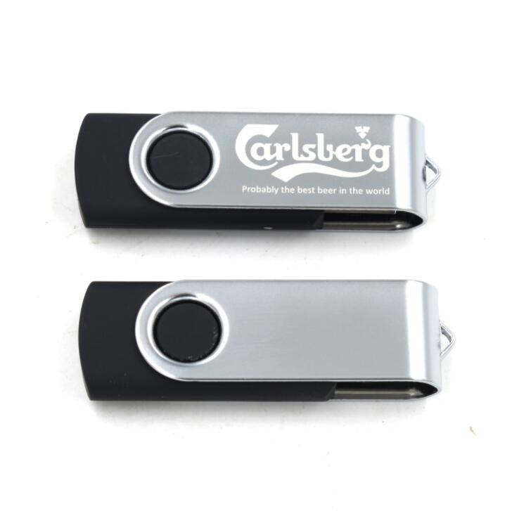 Promotional Metal Swivel USB Flash Drive with Customized Logo