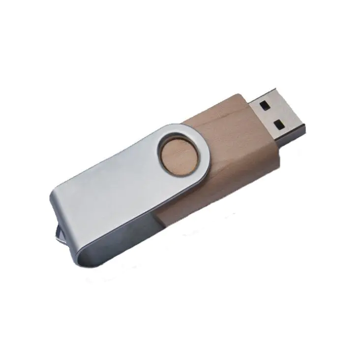 Swivel Bamboo Wooden USB Flash Drive