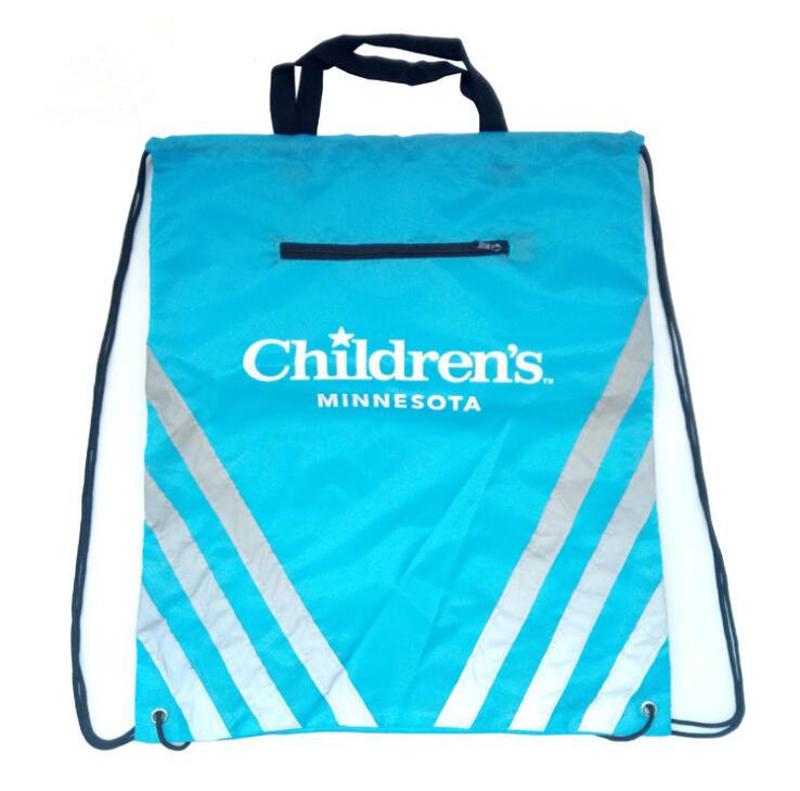 Promotional Gift Polyester Drawstring Bag with zipper