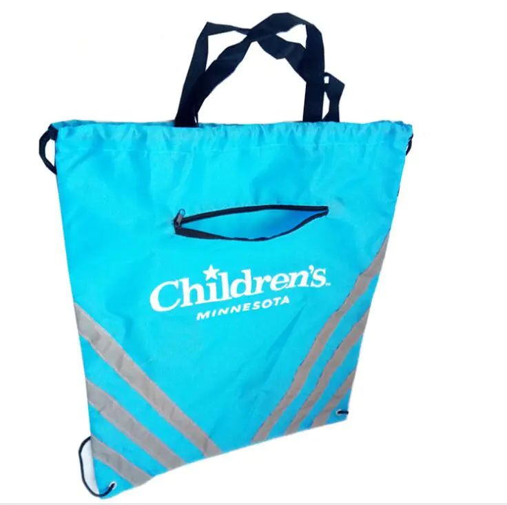 Promotional Gift Polyester Drawstring Bag with zipper