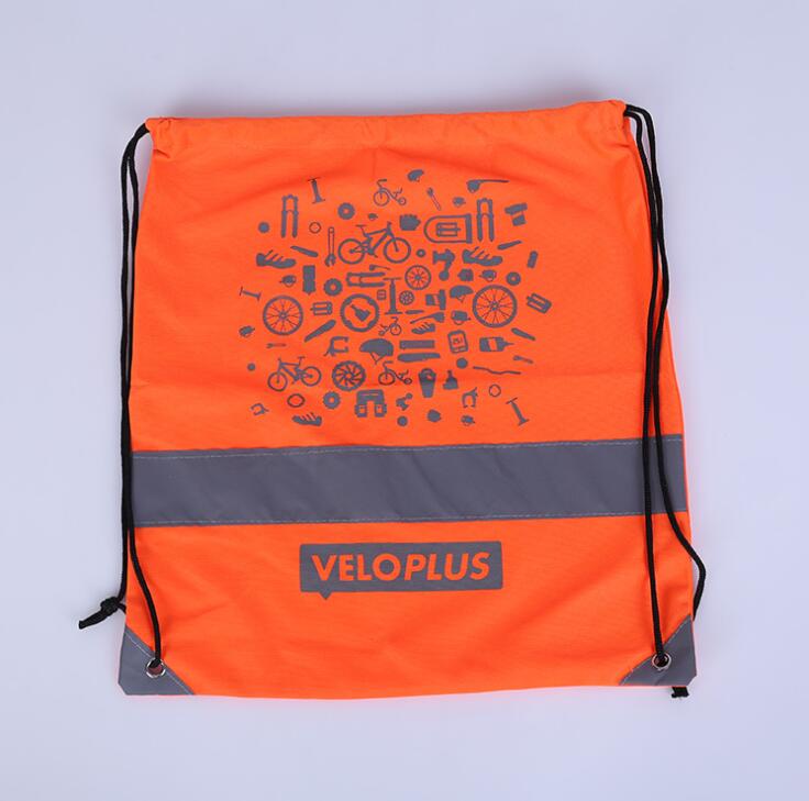 China Factory supplier 210d Nylon Reflective Drawstring Bag