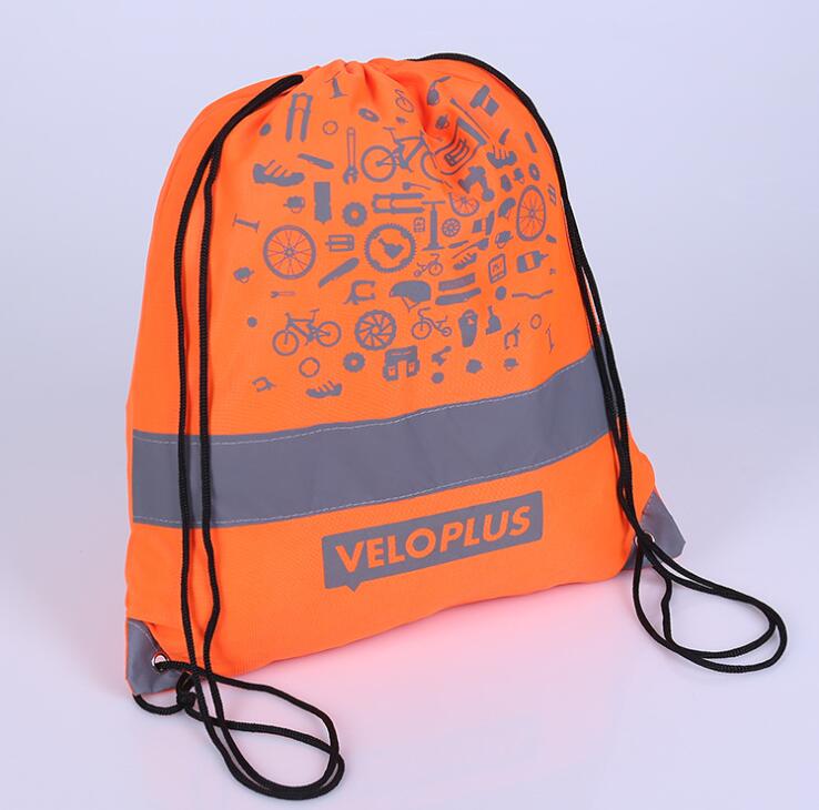 China Factory supplier 210d Nylon Reflective Drawstring Bag