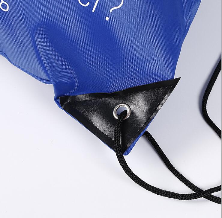 Polyester Drawstrings Bag with Front Zipper Pocket