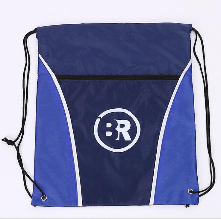 Factory Price Promotional Custom Drawstring Bag with Front Zipper Pocket