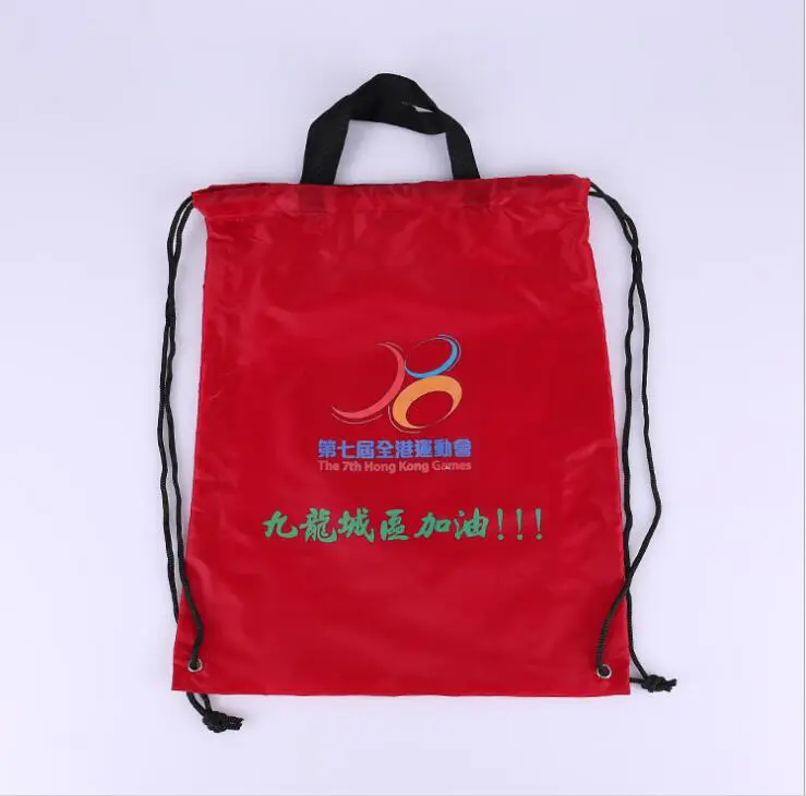 Custom Drawstring Bag with Handle Polyester String Bags