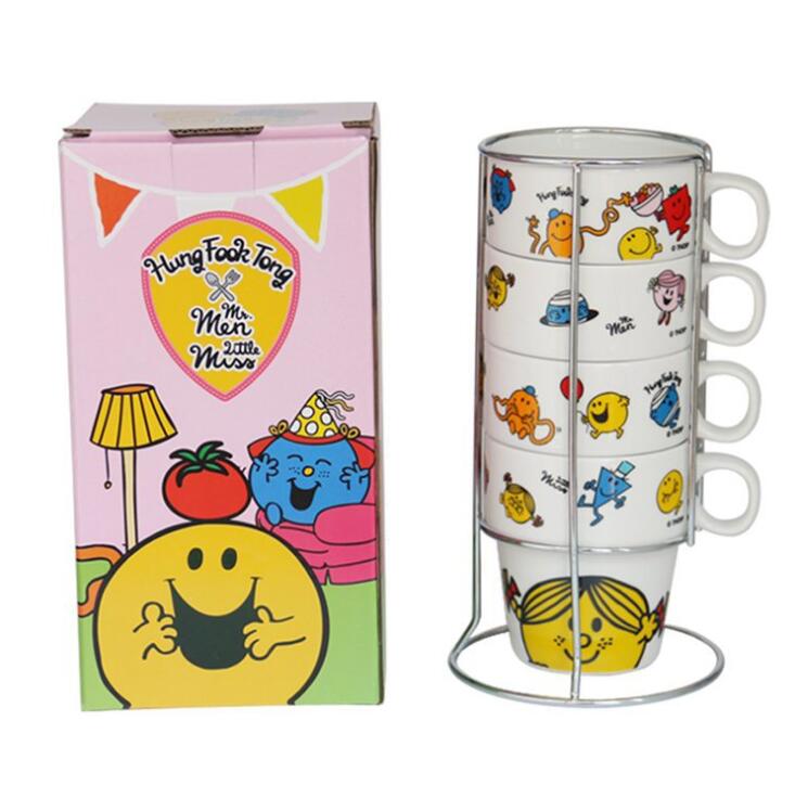 Sublimation 4 Piece 6oz Stackable Ceramic Coffee Mug Set