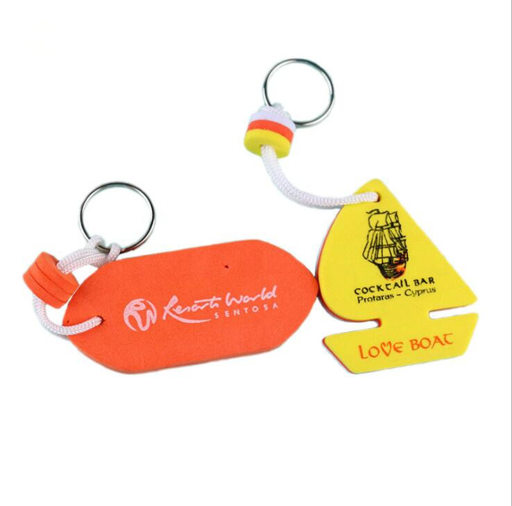 Factory Supply Custom Printing Boat Shape  Floating EVA Keyring