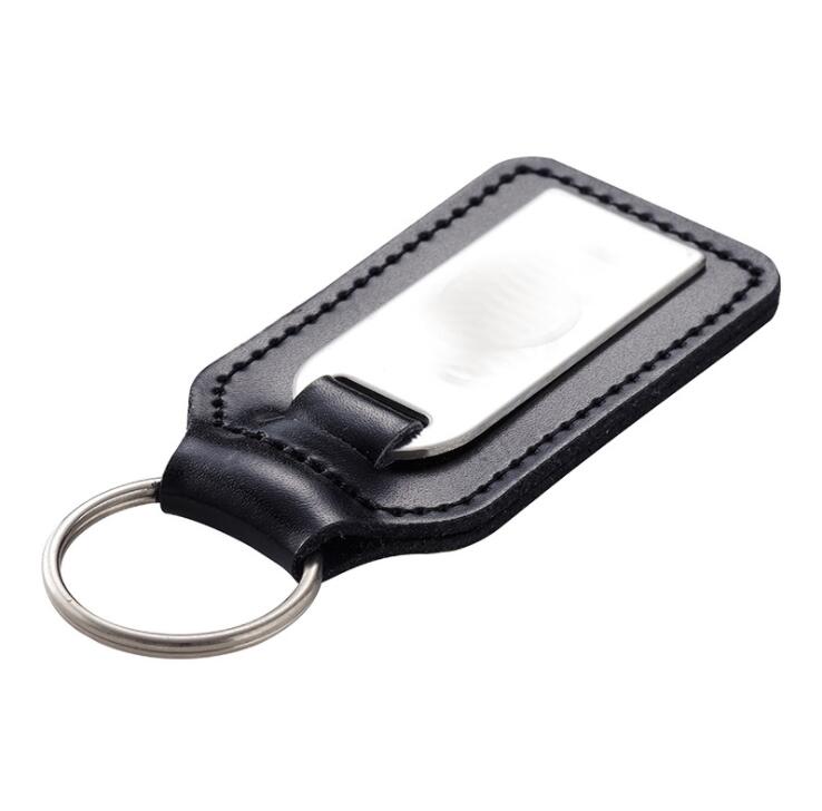 Rectangle PU Leather Keychain with Custom Logo