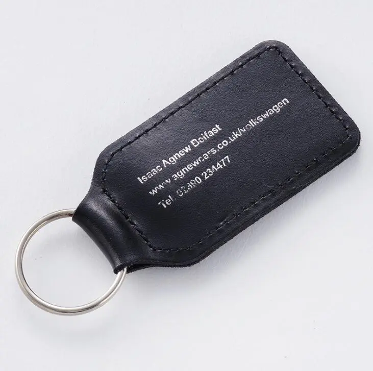 Rectangle PU Leather Keychain with Custom Logo