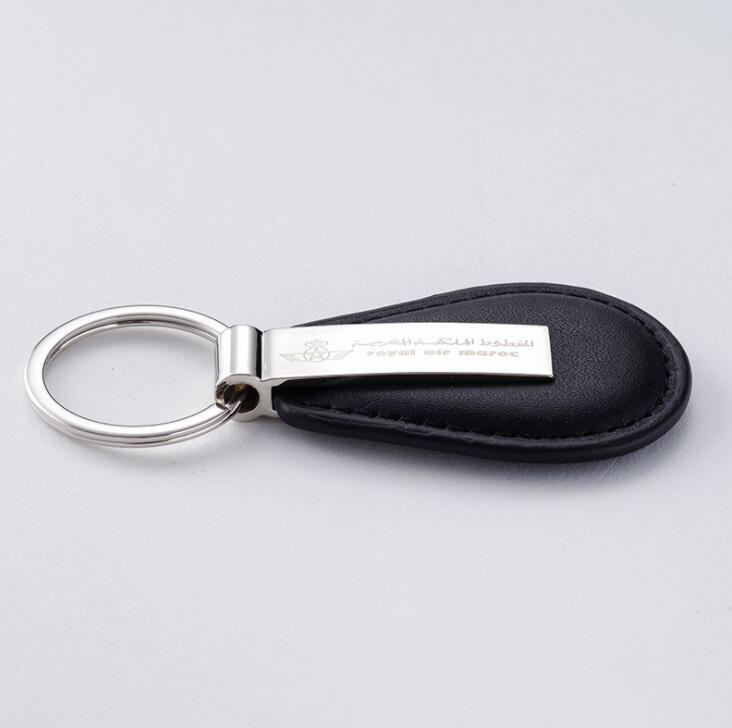 Customized Black PU Leather Car Keychain with Low Price