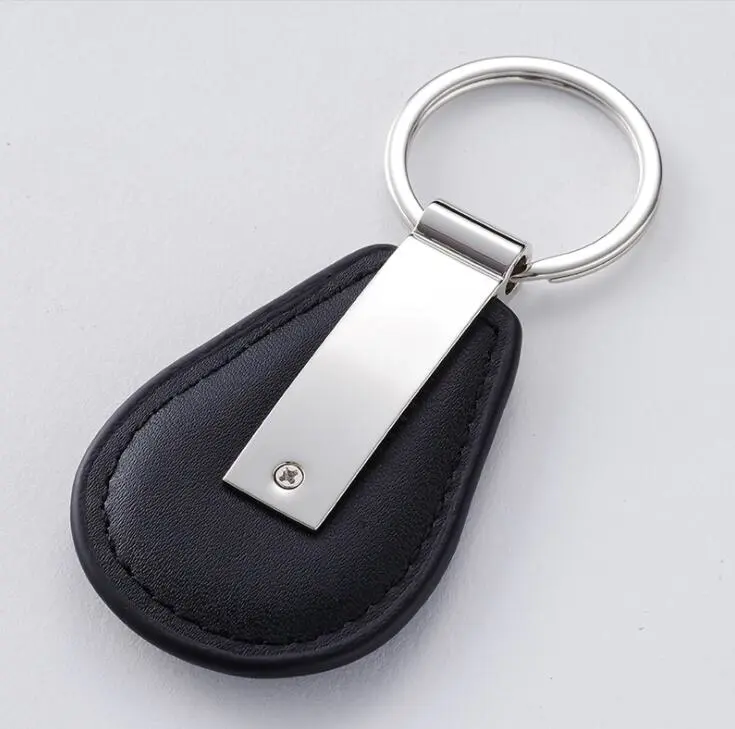 Customized Black PU Leather Car Keychain with Low Price