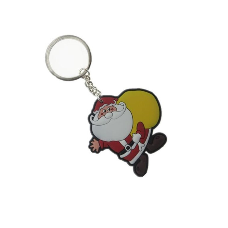 Custom 3D PVC Rubber Christmas Keychain for Promotional Gifts