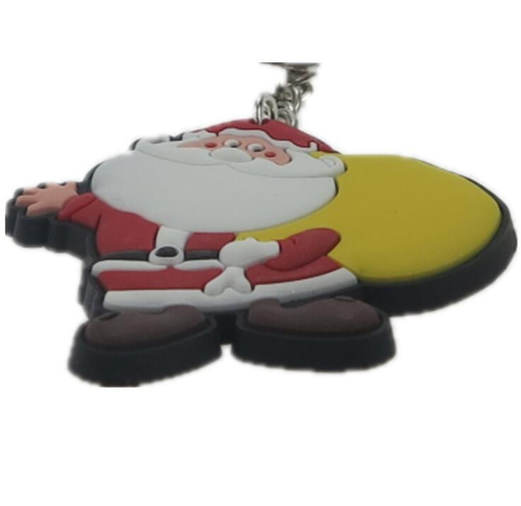 Custom 3D PVC Rubber Christmas Keychain for Promotional Gifts