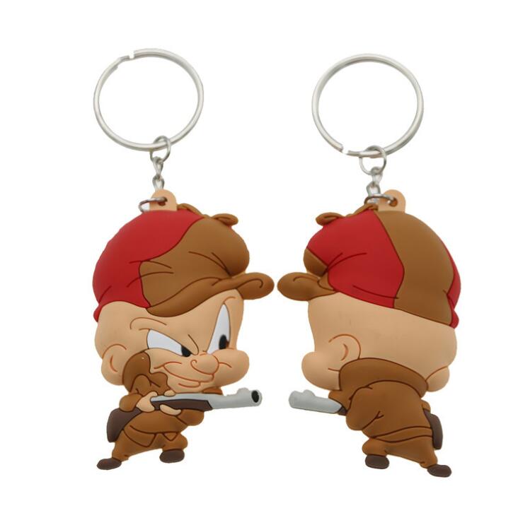 Customized 3D cartoon mascot rubber key ring for Advertising