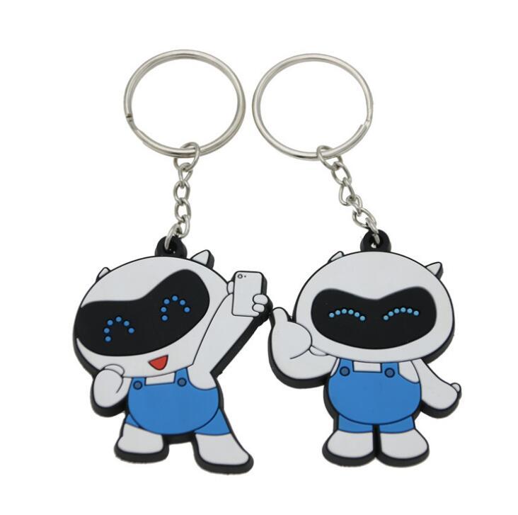 Customized 3D cartoon mascot rubber key ring for Advertising