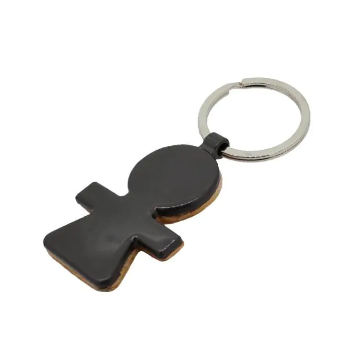 Various Shapes Metal Wooden Keychain with Laser Logo