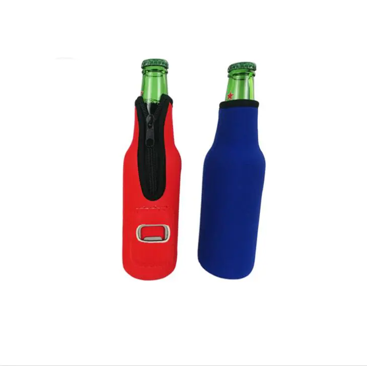 Factory Supply Neoprene Beer Bottle Cooler with Bottle Opener