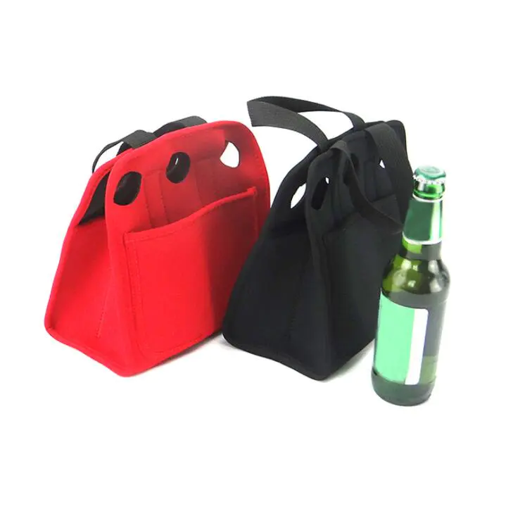 Custom 6 Pack Insulated Neoprene Beer Bottle Cooler Bag With Handle