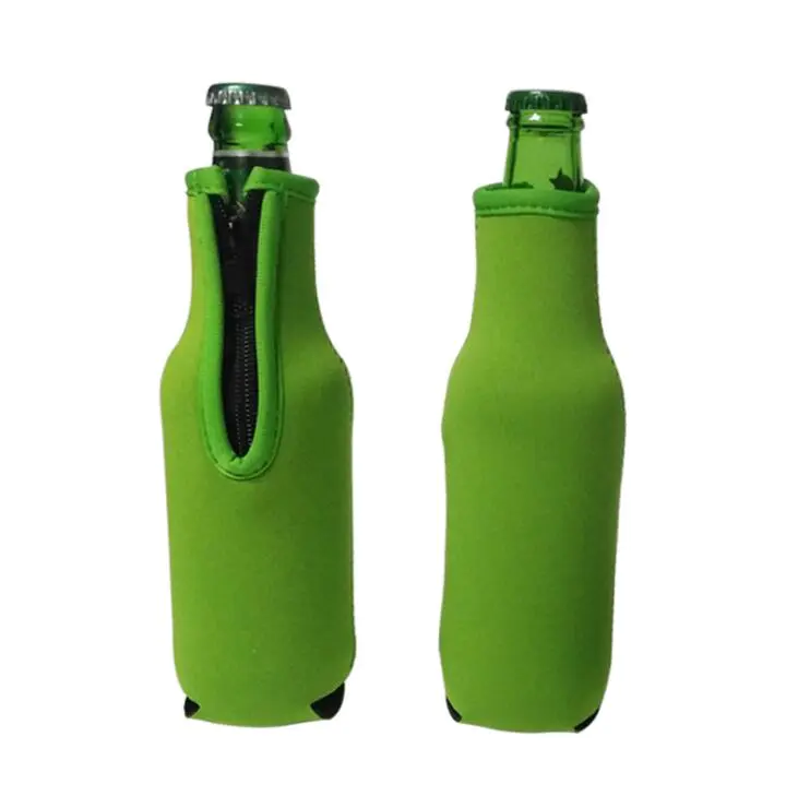 Neoprene Insulated Beer Beverage Drink Bottle Sleeves With Zipper