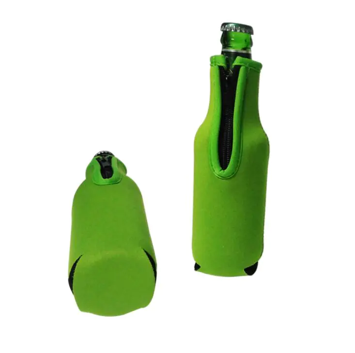 Neoprene Insulated Beer Beverage Drink Bottle Sleeves With Zipper