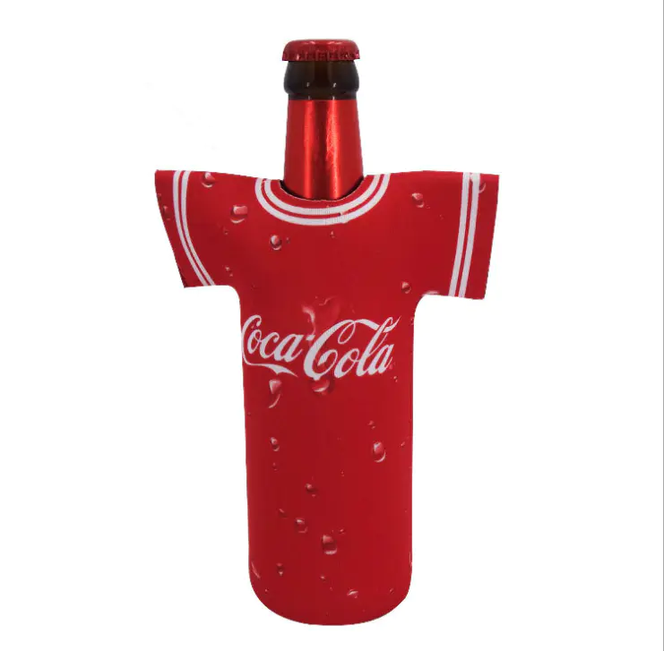 Wholesale Custom Neoprene T-Shirt Shape Beer Beverage Drink Bottle Cooler