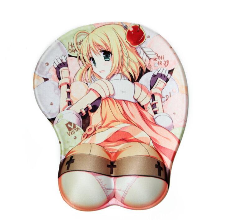 3D Cartoon Girl Mouse Pad with Soft Gel Wrist Support