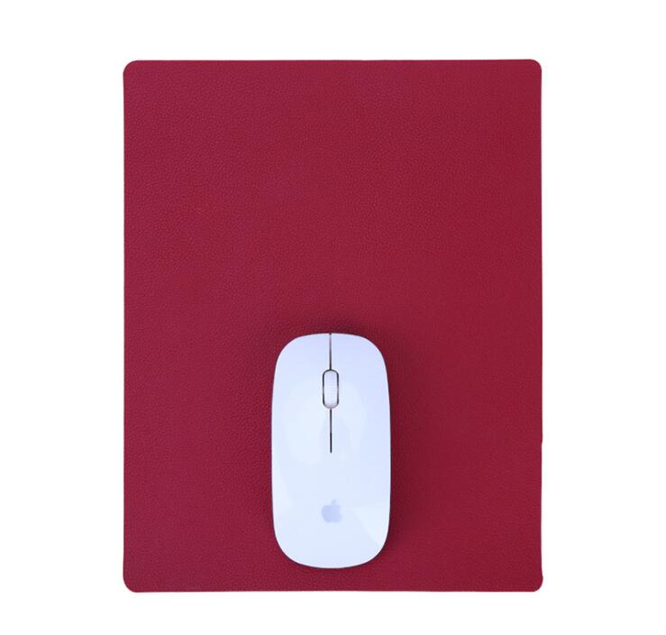 Customized Logo Embossed PU Leather Mouse Pad