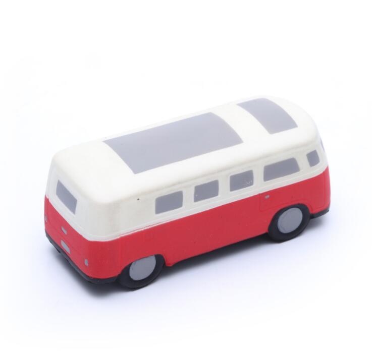 China Supply Bus Shape PU Foam Promotional Stress Toy