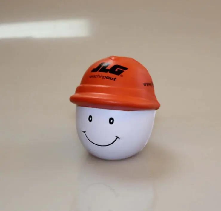 Worker with Helmet PU Stress Ball Toy With Logo